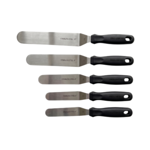 Espátulas para Repostería de Acero Inoxidable 6", 8", 10", 12" y 14" con Mango Antideslizante