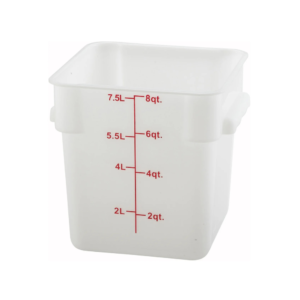 Contenedor Cuadrado Transparente de Plástico 7.5 Litros Graduado con Tapa – Caja con 3 Piezas