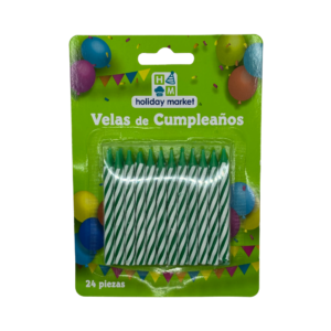 Vela Cilíndrica Verde para Pastel