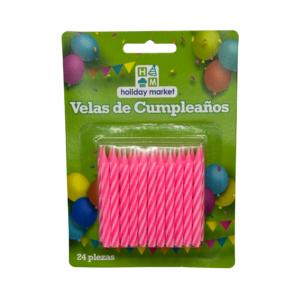 Vela Cilíndrica Rosa para Pastel
