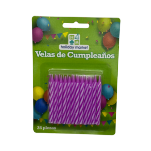Vela Cilíndrica Morada para Pastel