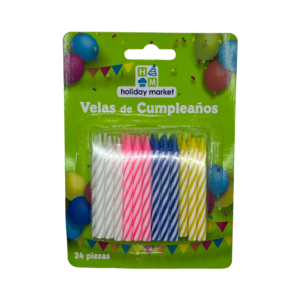 Vela Cilíndrica de Colores para Pastel