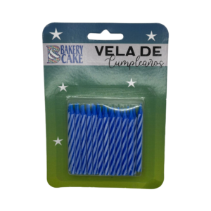 Vela Cilíndrica Azul para Pastel